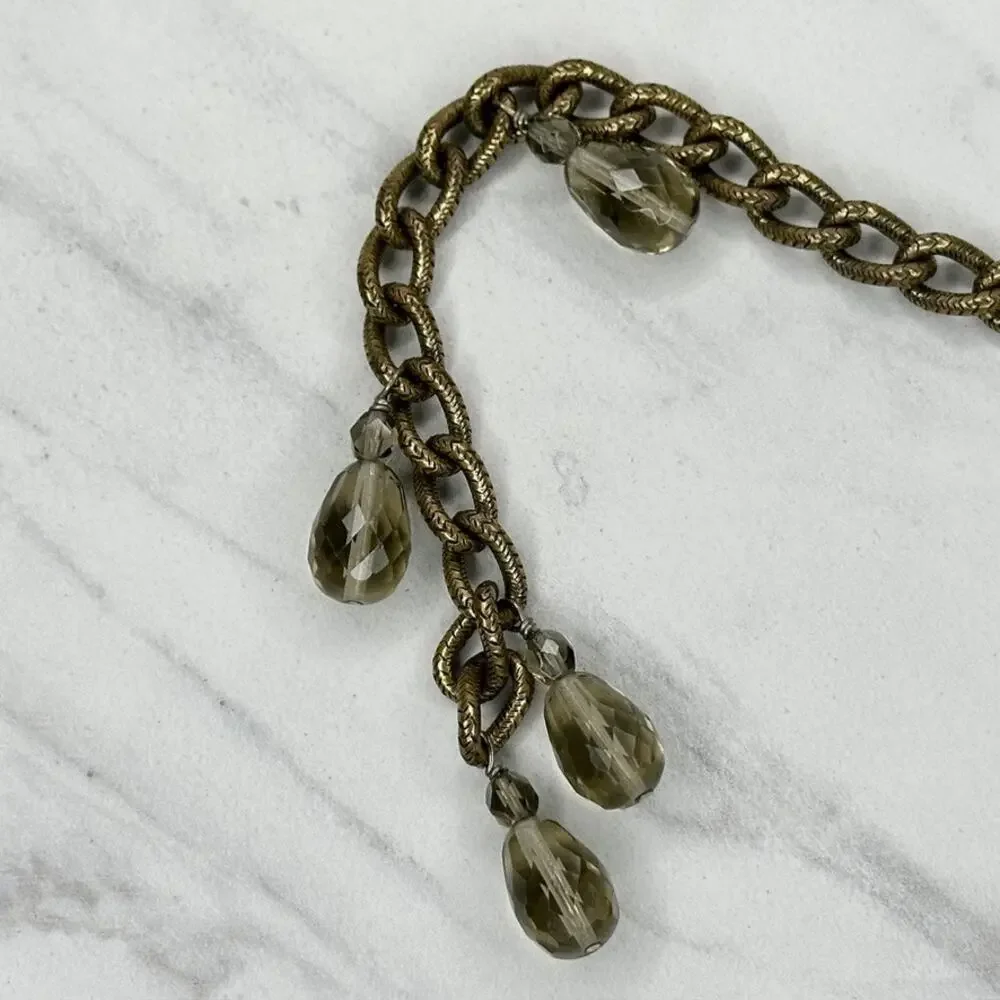 Chain Link Fringe Smoky Bead Drop Belt Gold Tone Extra Small/Small (XS/S) ✨